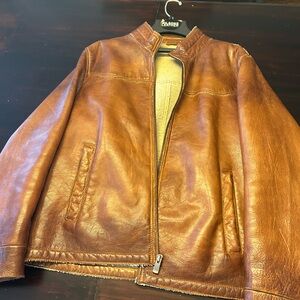 Brown Leather Jacket racer western minimal